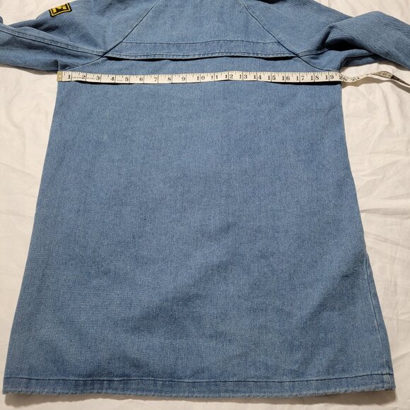 Denim Fleet Jacket Commander Acer Full Zip Snaps High Collar Blue BOOBYK-SPATROL - Picture 12 of 13